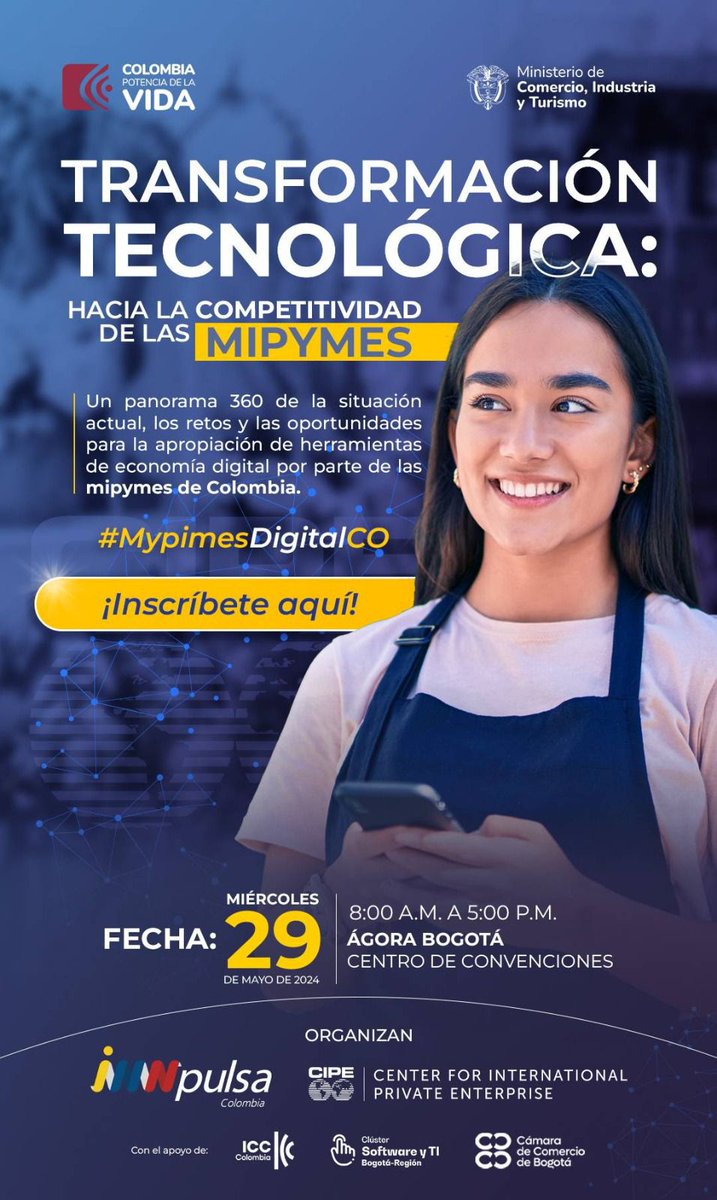 AndresCarboA's tweet image. Invitados a conocer mano los resultados de la encuesta: &quot;Caracterización de las mipymes colombianas y su relación con las tecnologías de la información y las comunicaciones&quot;. @camaracomerbog #ClusterSoftware #ComisionEconomiaDigital @ICC_COL  comunidaddigital.ccb.org.co/index/events/9…