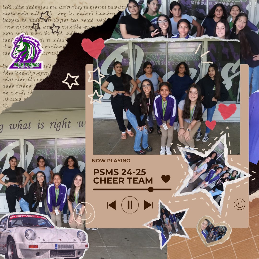 In our 📣*24-25 Cheer Team Era*📣 

Pacers follow our new Cheer Page @psms_cheer24 and join us in celebrating your 24-25 Cheerleaders!

Janadry Cordova
Gabriela Minsal 
Jissel Padilla
Esmeralda Diaz
Delilah Gonzalez
Denisse Perez
Daniela Perez
Camila Napoles