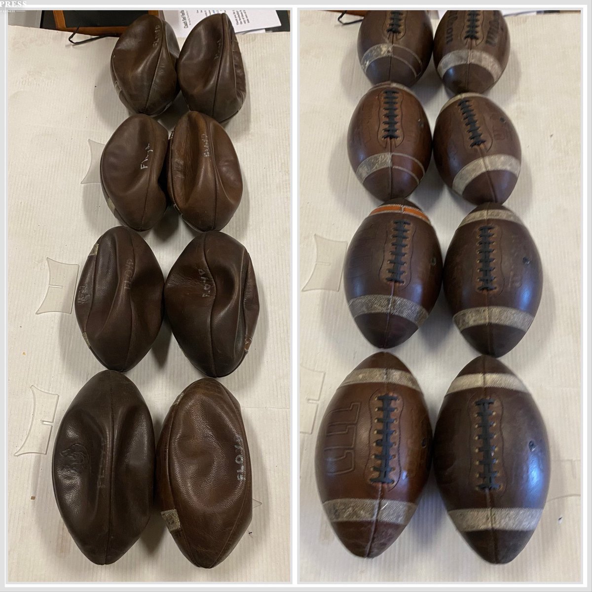 8 footballs repaired for @FloydKanyon, an incoming Freshman scholarship punter at Arizona State University, and his brother @Ryker_Floyd, a highly rated kicker and punter for Horizon High School in Arizona. If you need this service, contact me. CoachSedFBRepair.com