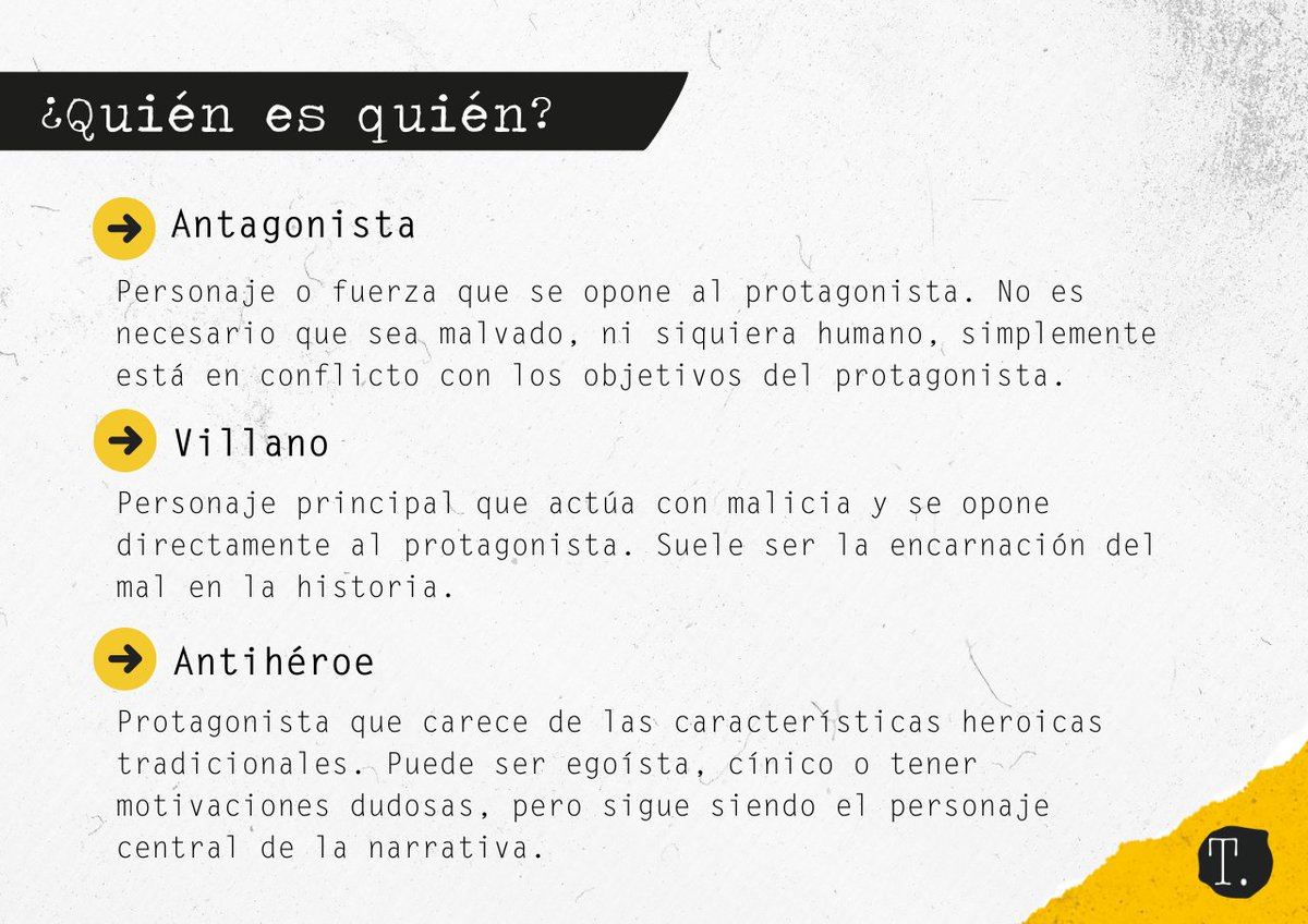 Hay tres tipos de personajes que, a menudo, se confunden entre sí, pero cada uno tiene características distintivas que los diferencian. Comprender estas diferencias nos ayudará a crear personajes más complejos y convincentes en nuestra escritura.