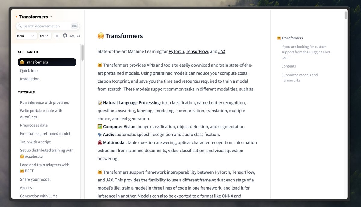 Currently working on redesigning the Transformers documentation. I would love to hear what you like/dislike about it and how it can be improved! ✾ hf.co/docs/transform…