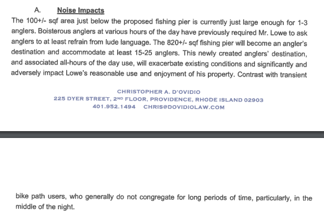 CRMC is scheduled to re-consider the bridges over the Barrington and Warren rivers for the East Bay Bike Path tonight.

One objector said in written testimony the new proposed fishing pier would attract anglers who like to swear