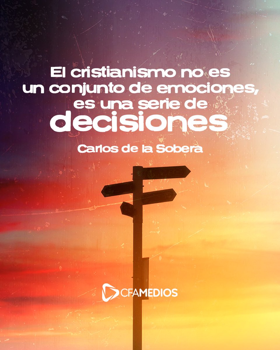 CFAMedios's tweet photo. Cada día yo decido, no por lo que siento, sino por lo que esta marcado en la palabra, decido seguirle a Cristo y estar en El.
Mi decisión es un acto de FE, de saber que Dios se va a manifestar en mi vida. https://t.co/W8AgId7vZ6