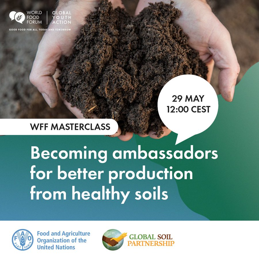 Join the WFF Masterclass: Becoming Ambassadors for better production from healthy soils
Use this important possibility 
👉 Register: fao.zoom.us/webinar/regist…