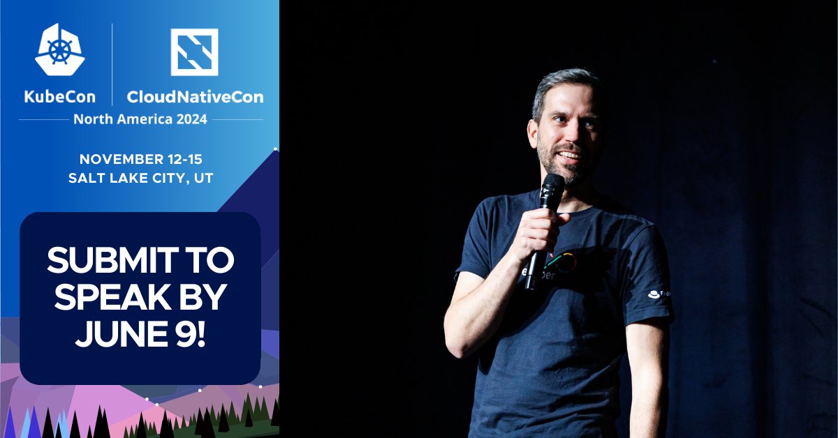 It's your time to shine! ✨ Speak at #KubeCon + #CloudNativeCon North America, November 12-15 in Salt Lake City + showcase your expertise in #CloudNative + #K8s. Suggested topics include #security, connectivity, #SDLC, #AI + #ML & more. Submit by June 9: hubs.la/Q02yJqLN0.