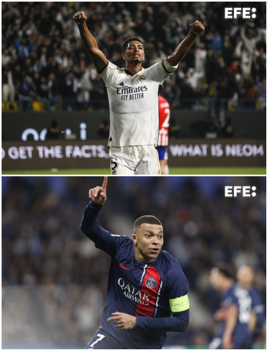 🔝 Mbappé, elegido mejor jugador del año, y Bellingham, mejor futbolista de la liga española.