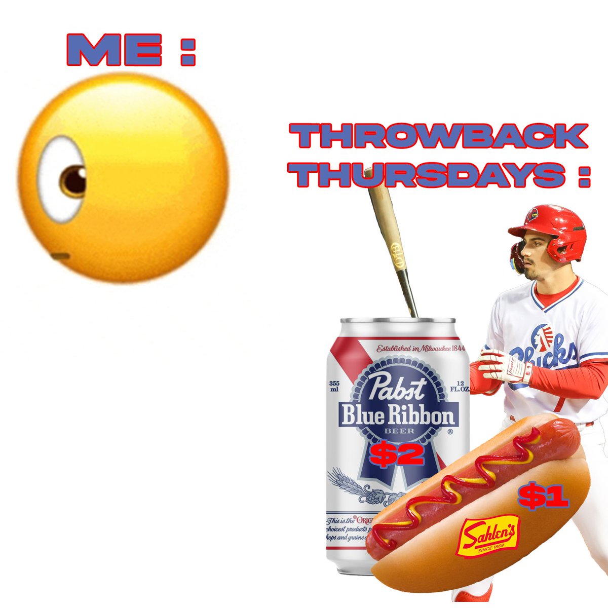 Patiently waiting for my favorite day of the week... Throwback Thursdays!! 🌭 $1 @Sahlens Hotdogs 🍻 $2 @PabstBlueRibbon 🎟️ shorturl.at/d1Z1o