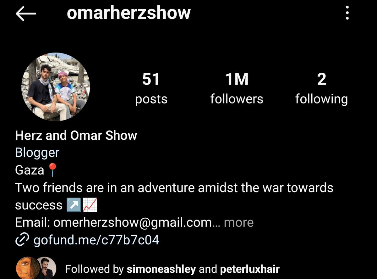 Simone followed the Herz and Omar Show account ❤️