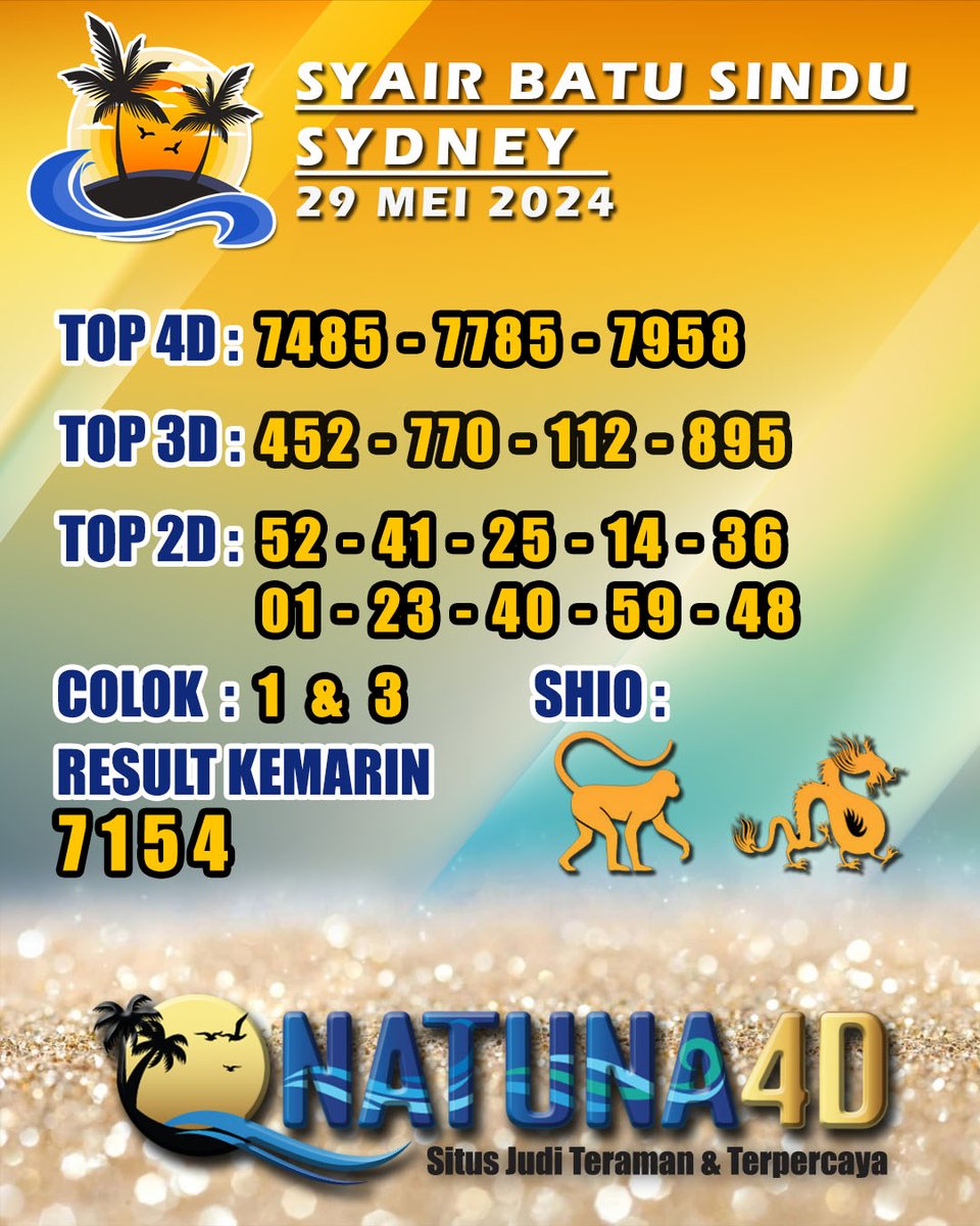 Natuna99's tweet photo. PREDIKSI SYDNEY, SINGAPORE, HONGKONG JITU HARI INI 29 MEI 2024 SALAM JP PAUSS GUYSS...
#natunatoto #daftarnatunatoto #togelsingapore #togelsydney #togelhongkong #datasingapore #resultsingapore #keluaransingapore #Linknatunatoto #keluarannatunatoto https://t.co/Y74CWvonfb