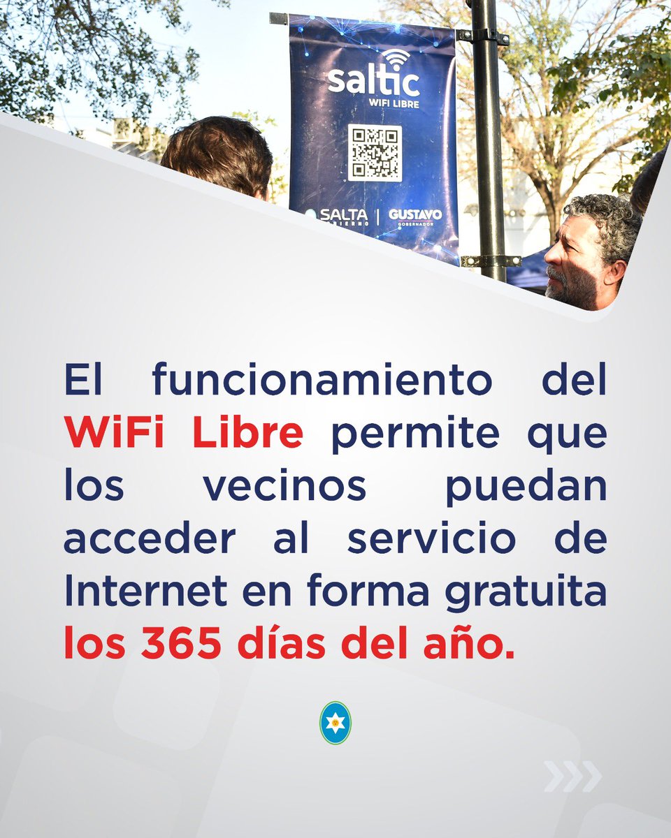 Avanzamos con <a href="/SALTICSE/">SALTIC</a> en políticas públicas para que todos los salteños puedan acceder a la conectividad digital 🙌🏻

✔️80 plazas y espacios públicos brindan internet libre y gratuito.

➕de 50 municipios de la Provincia cuentan con este servicio.