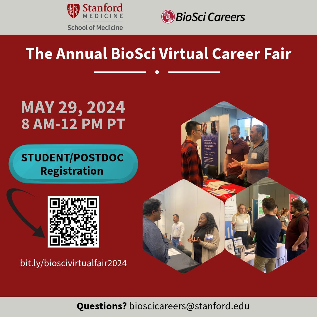 The BioSci Virtual Career Fair is an interdisciplinary career exploration opportunity for trainees pursuing a PhD, MD, MS, clinical trainees and postdoctoral scholars. Check out Handshake for updates on participating employers. Registration: brnw.ch/21wKdPe
