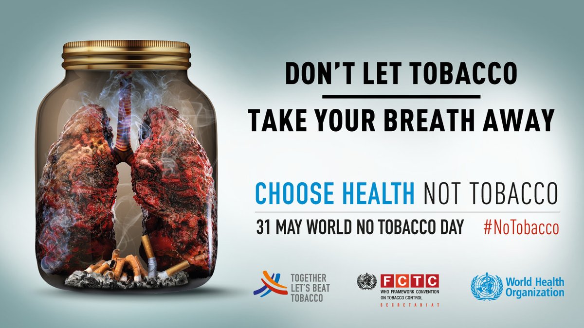 This Friday, May 31, is World No Tobacco Day. Call 1-800-QUITNOW to get help to quit your tobacco habit. #ChooseHealth #PublicHealth #TobaccoCessation #GCPH