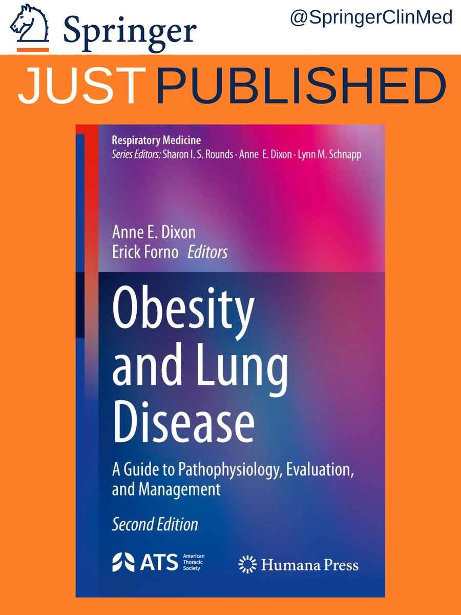 Springer Med Books (@springerclinmed) on Twitter photo #JustPublished: "Obesity and Lung Disease: A Guide to Pathophysiology, Evaluation, and Management" 
This new edition provides a fully updated guide to obesity’s relation to lung disease. 
Check out the book here: link.springer.com/book/10.1007/9… #obesity #lungdisease #JustPublished: "Obesity and Lung Disease: A Guide to Pathophysiology, Evaluation, and Management" 
This new edition provides a fully updated guide to obesity’s relation to lung disease. 
Check out the book here: link.springer.com/book/10.1007/9… #obesity #lungdisease