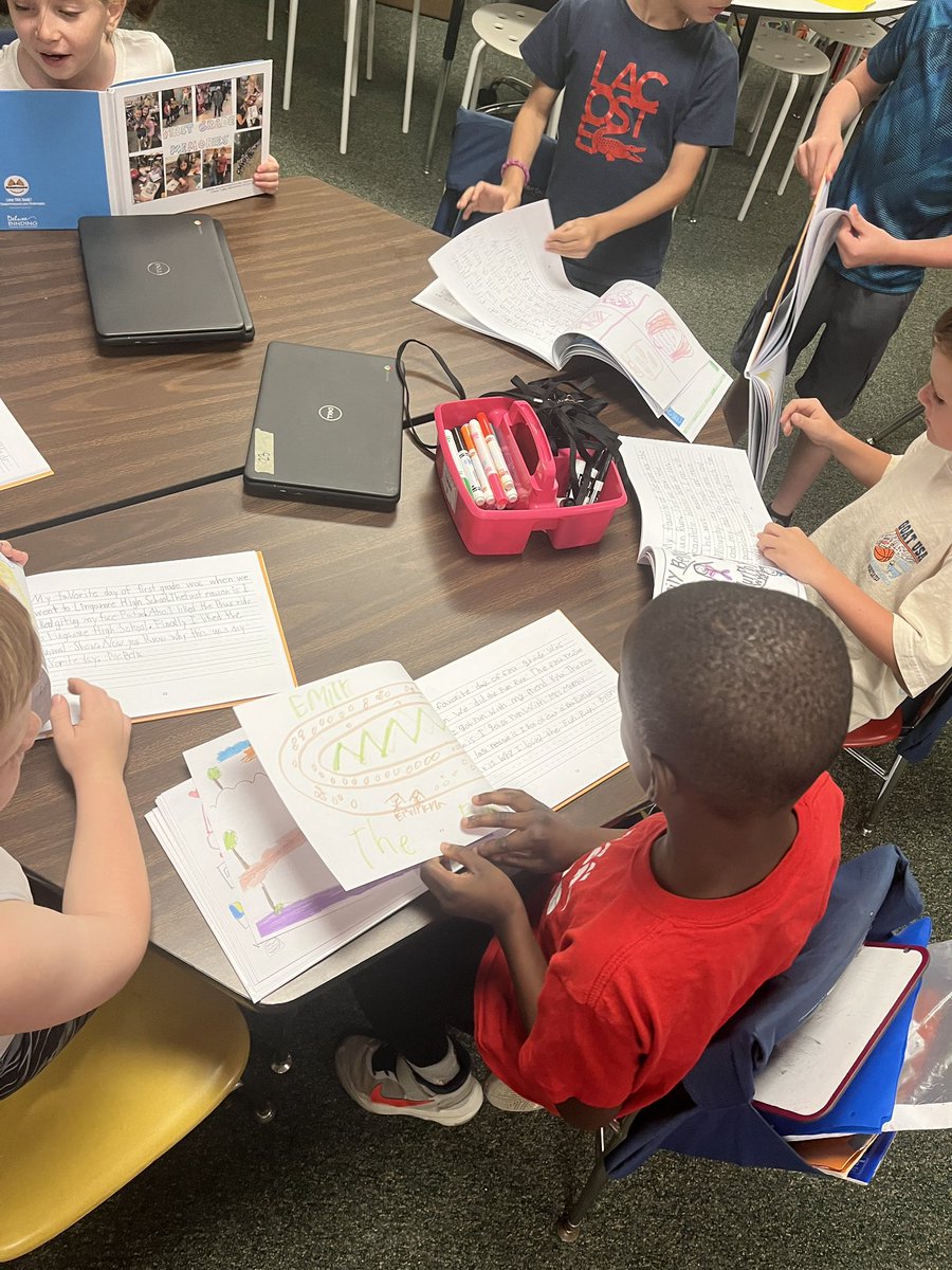 FCPSMurphy's tweet photo. On the second day of our end of the year countdown, we celebrated becoming published authors with a book celebration! Students in three classes shared class created books, each filled with memories from first grade ☺️ https://t.co/GFOApzYxMd