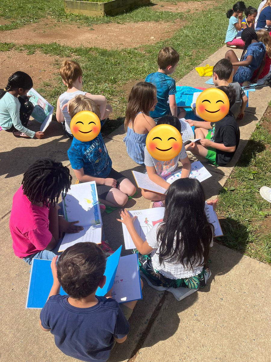 FCPSMurphy's tweet photo. On the second day of our end of the year countdown, we celebrated becoming published authors with a book celebration! Students in three classes shared class created books, each filled with memories from first grade ☺️ https://t.co/GFOApzYxMd