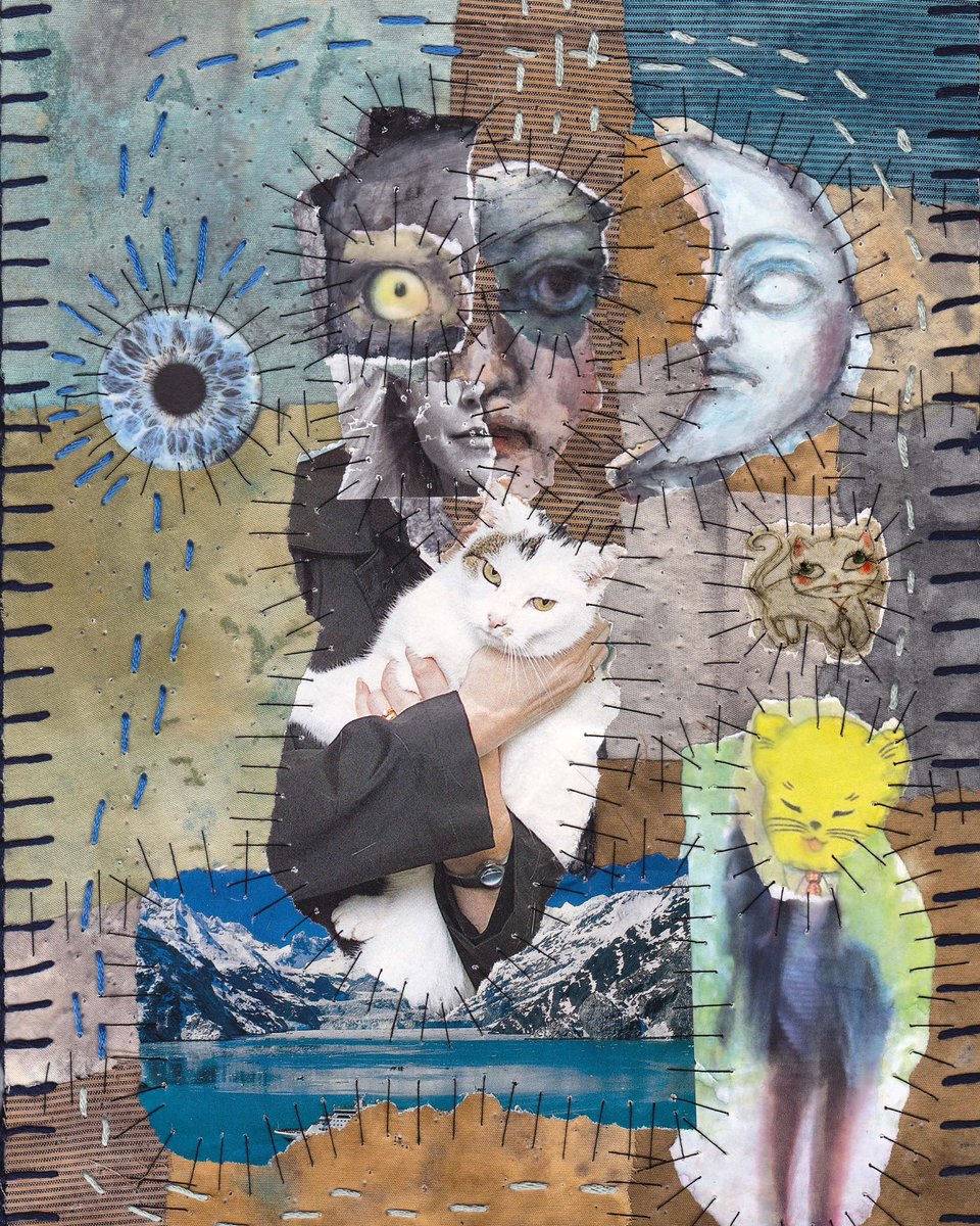 JoannaHartist's tweet photo. “Eye of the ocean” -28.05.2024
..
#mixedmediaart #outsiderart #inkbleed #magazinecollage #paintingandfoundimages #primitiveart #vintagecatimages #stitchedcollage #mixedmediatextiles #abstractart https://t.co/9RUxMJpMRy