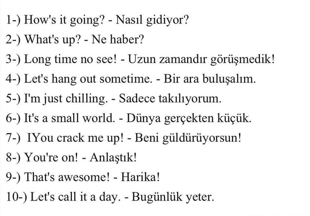 engIlIishdiIix's tweet image. 📌 Arkadaş ortamında işinize yarayabilecek 40 kalıbı listeledik. Kaydedin lazım olur. ✅