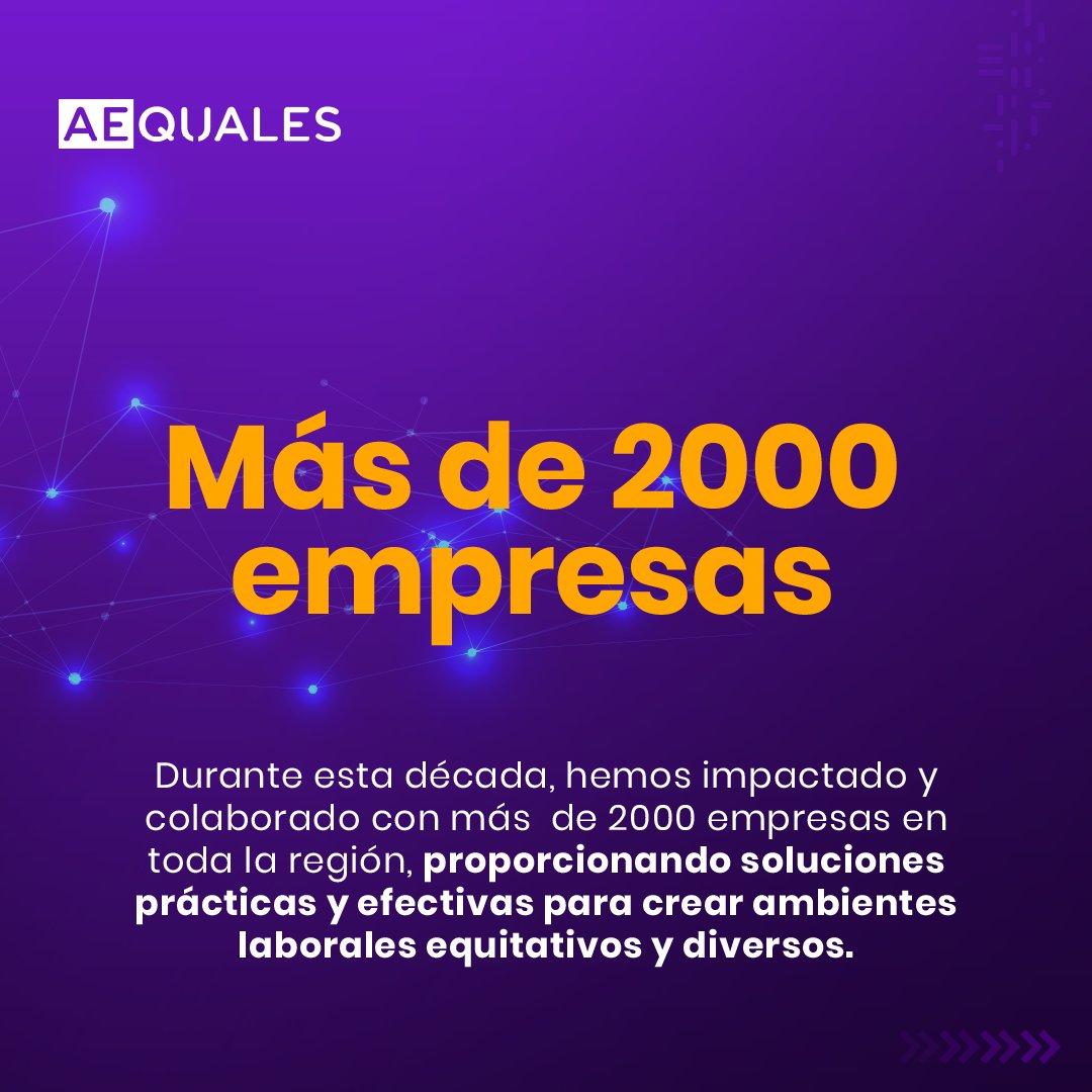 aequaleslat's tweet photo. Cumplimos 10 años promoviendo ambientes laborales equitativos y diversos a través del Ranking PAR, nuestros servicios de consultoría, formación, la Comunidad Aequales y la Certificación Aequales ✨

#10AñosAequales #EquidadDeGénero #Diversidad #Inclusión https://t.co/wF54Bb7LCA