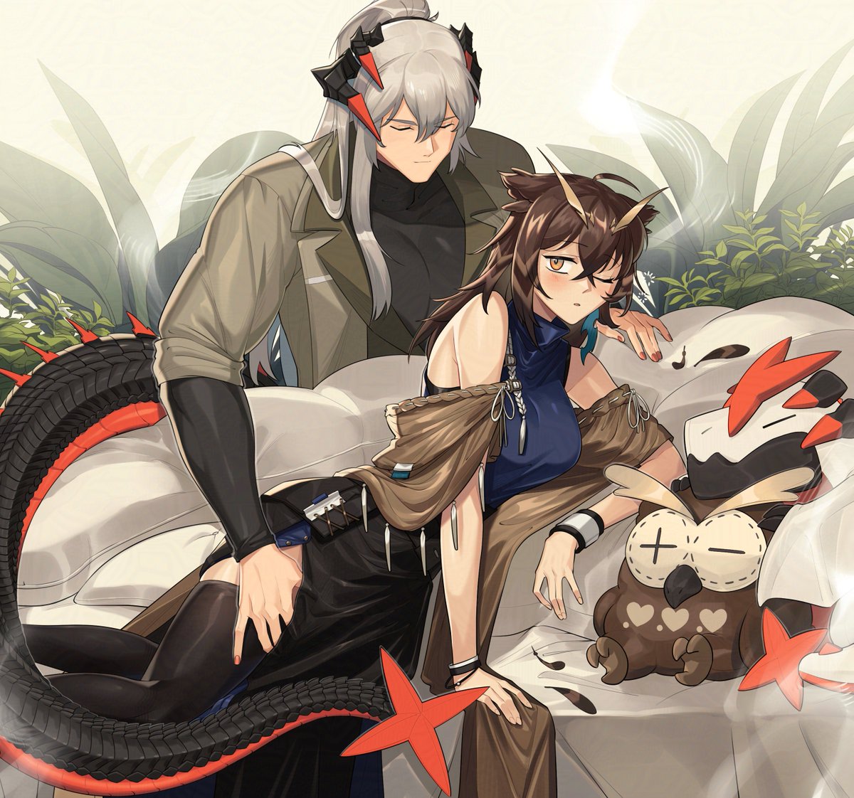 wake up sleepy owl, wyvern wants to play 🦖😊
#明日方舟 #Arknights