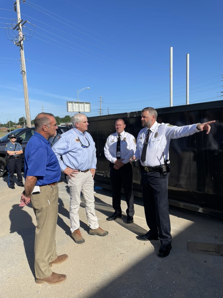 GovMikeKehoe's tweet photo. In Sikeston this morning, on behalf of @GovParsonMO, assessing storm damage affecting thousands in the southeast Missouri area. Grateful for the dedicated work of emergency responders, local elected officials, legislators, @MoSEMA_, and @RedCrossMO, who are working together to expedite and support recovery efforts.
