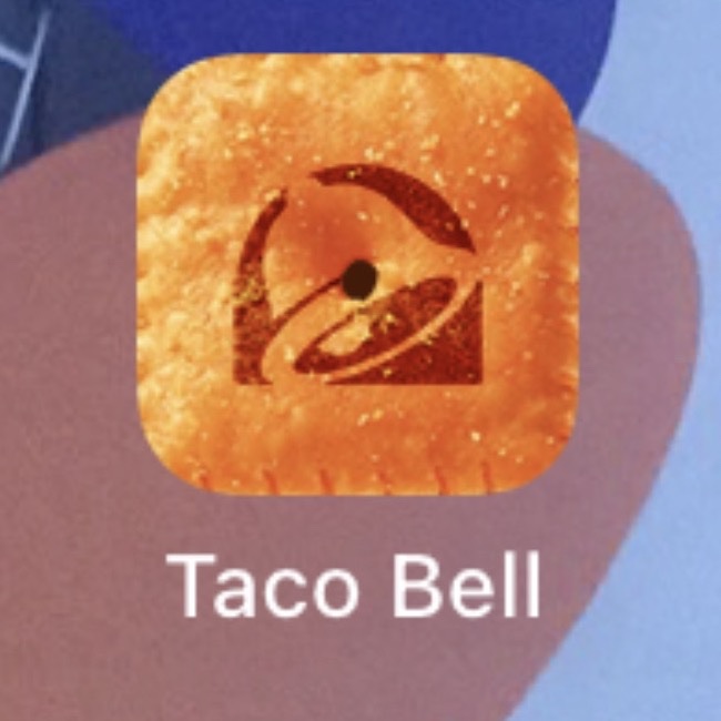 The @tacobell @cheezit items are dropping this week and it seems they have changed the look of their app thumbnail to reflect that.