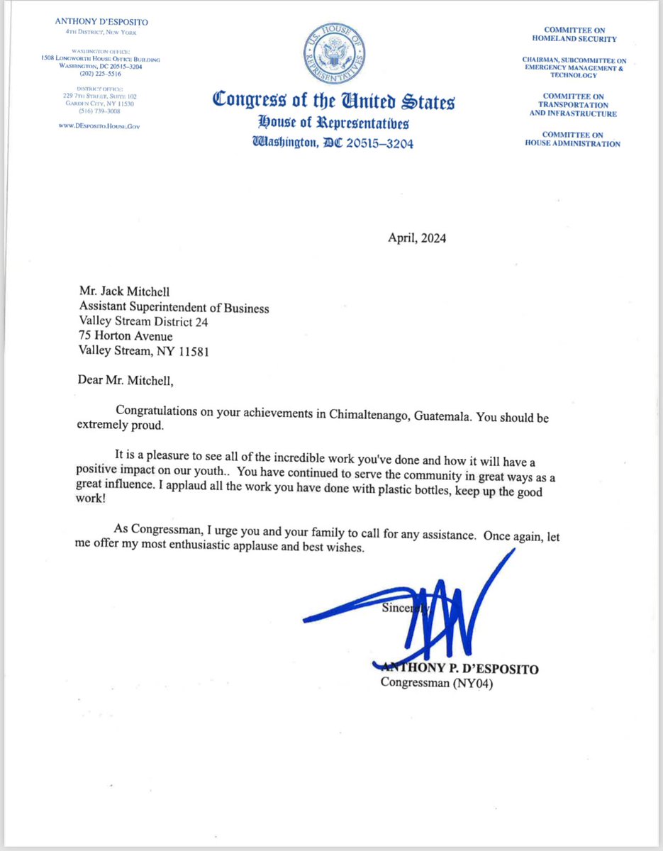 Thank you <a href="/RepDesposito/">Rep. Anthony D’Esposito</a>