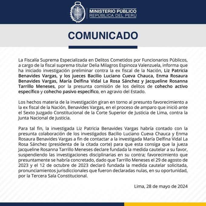 Mafia caviar enquistada en la Fiscalía dice: O SE ALINEAN TODOS CON NUESTRA BANDA O TODOS VAN PRESOS. Persecución se salió de control de estos MISERABLES. URGENTE BOLUARTE proyecto de ley que declare en emergencia el Ministerio Público REORGANIZACION TOTAL es necesidad nacional.