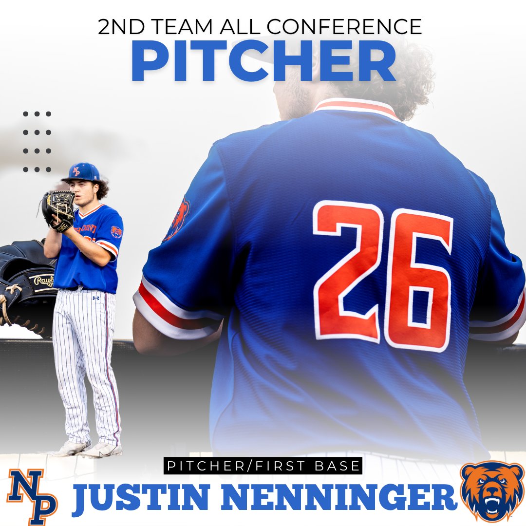 Congratulations to Justin Nenninger for being selected 2nd Team All Conference Pitcher