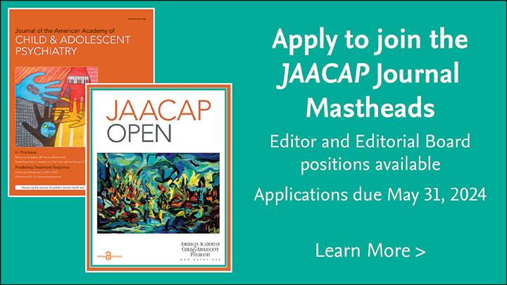 DEADLINE APPROACHING! Editorial Opportunities: View available openings on the #JAACAP and #JAACAPOpen mastheads and submit a peer reviewer expression of interest. To learn more, view our Editorial Opportunities portal: jaacap.org/editorial-oppo…