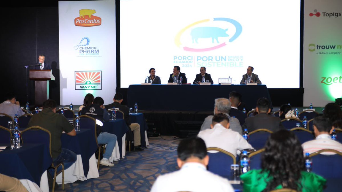 #Guayaquil | Participamos en la Expo #PorciEcuador2024, espacio en el que diversos actores de la cadena porcina, entre ellos técnicos y profesionales de nueve países diferentes, exponen las experiencias y avances tecnológicos y científicos más vanguardistas en esta cadena
