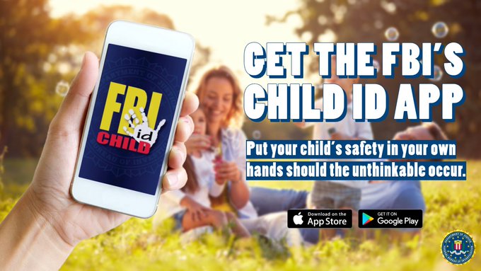 FBIElPaso's tweet photo. Today during the #KVIA's "Inside the FBI" monthly segment at 4pm, #FBIEP SA Harper talks about the #FBI's Child ID app. Store your child's picture & vital information in the #FBI's Child ID password-protected app before you go on vacation. https://t.co/daXwJR7mEj https://t.co/COBsGvIkCu