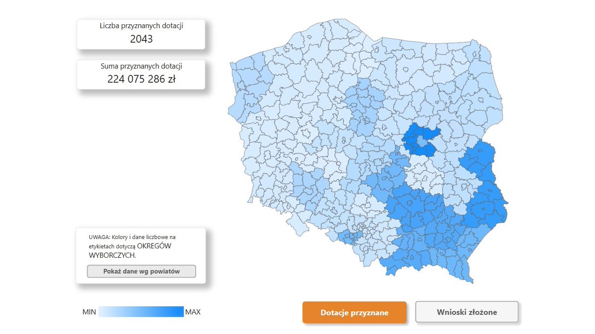 Mapa okradzionych ofiar przemocy - jasno pokazuje kto czerpał z #FunduszSprawiedliwości. To okręgi, z których do Sejmu weszli posłowie @Suwerenna_POL. 9 powiatów w #Lubuskie.m przez 5 lat 9 nie otrzymało ani złotówki z 224 milionów! W tym czasie Ziobro, Romanowski, Woś, Gosek,