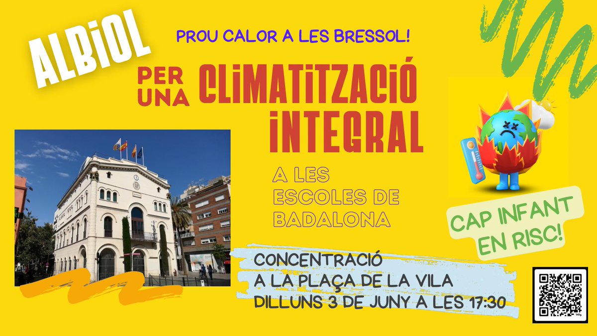 A les famílies de les Escoles Bressol Municipals de #Badalona se'ns ha acabat la paciència. El govern municipal promet climatitzar les escoles però la calor s'acosta i no tenim cap certesa ni calendari que compliran amb el què diuen reunió rere reunió, per tot això...