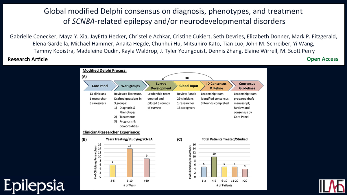 Key point: There is consensus on five #SCN8A phenotypes that vary by age at onset, EEG and MRI findings, seizure type, and preferred first-line treatment. doi.org/10.1111/epi.17… #Epilepsy #DEE #phenotypes #sodiumchannelblockers #Ilae @IlaeWeb @epilepsiajourn @WileyNeuro