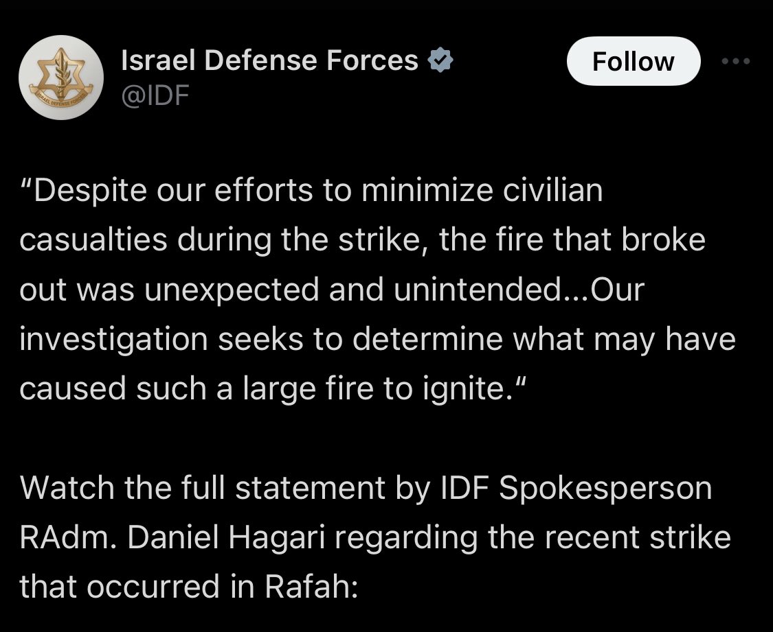 They’re putting out these statements as they continue to murder civilians in Rafah at the same time. Depraved.