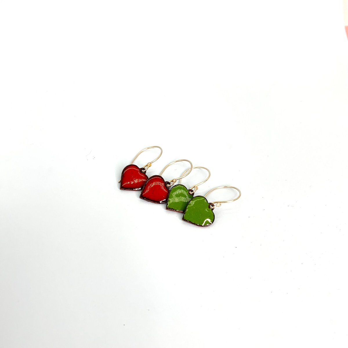 Enamel Heart Earrings - Bundle Offer. Buy 2 Pairs in a choice of colours tuppu.net/6a99770 #MyNewTag #UKCraftersHour #ShopIndie #MHHSBD #Etsy #MaisyPlum #EnamelEarrings