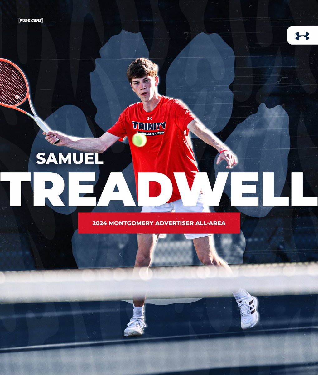 Congratulations Samuel Treadwell for being named to the All-Area High School Boys Tennis Team! Samuel is a singles Sectionals Champion in 6A and a State runner-up in doubles in 6A. He also got his 100th win in singles and doubles this year! Way to go, Samuel! #trinitytennis