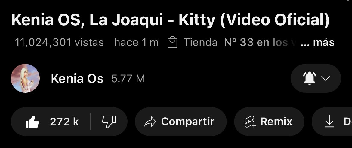 “Kitty” de <a href="/keniaos/">NINI</a> &amp; <a href="/medicenlajoaqui/">La Joaqui</a>  ha superado los 11 MILLONES de visualizaciones en YouTube!