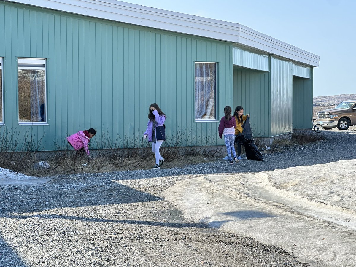 Thanks to some of our primary volunteers who cleaned up our front lot on Monday! Nakummek!