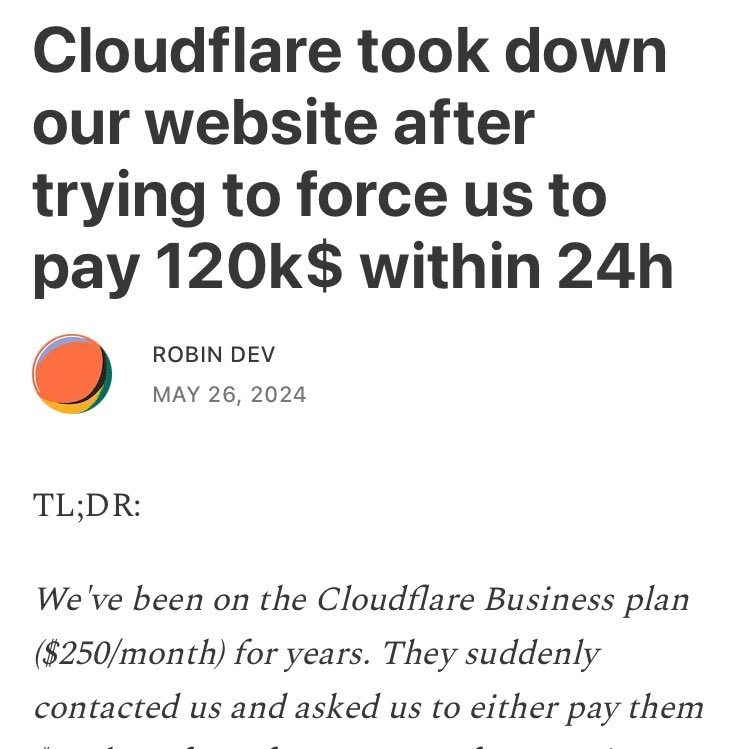 And this is why Cloudflare has been banned from being used at our company. Our experience wasn’t an isolated incident. Told you.