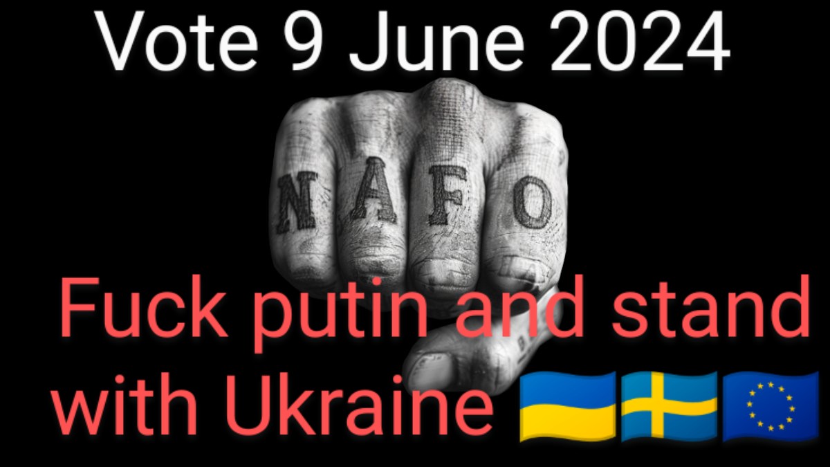 Arm Ukraine
#MUGA
#SPO24 
#GoVoteEU
#UseYourVote 
People, go and vote! Democratic Europe is at stake! Fuck putinlovers and stand with Ukraine 🫡🇺🇦🇸🇪🇪🇺