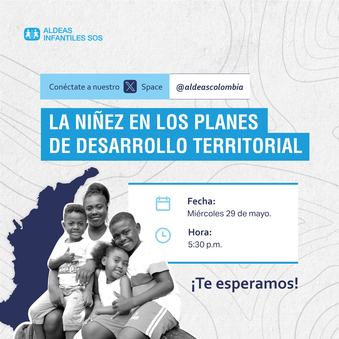 ¿Y qué hay de la niñez en los Planes de Desarrollo Territorial? 🤔 De este tema hablaremos mañana en el #XSpace que realizará @AldeasColombia. Acompáñanos y conoce el papel que tendrá la niñez en los Planes de Desarrollo Territorial los próximos cuatro años. ¡Te esperamos!