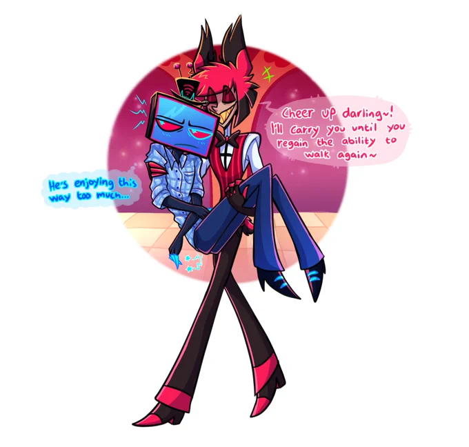 Alastor took Vox's ability to walk #RadioStatic #Voxal #StaticRadio