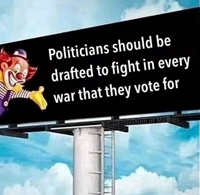 Should the children of members of Congress be drafted to fight in every war? 🚨🚨🚨