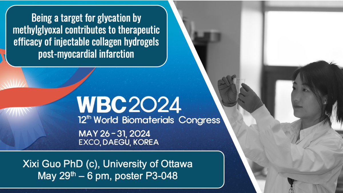 Dr. Emilio I. Alarcón (@emilioialarcon1) on Twitter photo #Today <a href="/2024Wbc/">12th World Biomaterials Congress (WBC 2024)</a> do not miss two wonderful posters by #Canada young scientists!
<a href="/HeartInstitute/">Heart Institute</a> <a href="/uOttawaGenie/">uOttawa Engineering</a> <a href="/UOHIResearch/">UOHI Research Services</a> <a href="/NSERC_CRSNG/">NSERC / CRSNG</a> <a href="/CIHR_IRSC/">CIHR</a> <a href="/CanBiomatSoc/">Canadian Biomaterials Society</a> <a href="/BEaTSResearch/">BioEngineering and Therapeutic Solutions (BEaTS)</a> <a href="/INTBIOTECH_CAN/">INTBIOTECH-Canada</a> #Today <a href="/2024Wbc/">12th World Biomaterials Congress (WBC 2024)</a> do not miss two wonderful posters by #Canada young scientists!
<a href="/HeartInstitute/">Heart Institute</a> <a href="/uOttawaGenie/">uOttawa Engineering</a> <a href="/UOHIResearch/">UOHI Research Services</a> <a href="/NSERC_CRSNG/">NSERC / CRSNG</a> <a href="/CIHR_IRSC/">CIHR</a> <a href="/CanBiomatSoc/">Canadian Biomaterials Society</a> <a href="/BEaTSResearch/">BioEngineering and Therapeutic Solutions (BEaTS)</a> <a href="/INTBIOTECH_CAN/">INTBIOTECH-Canada</a>