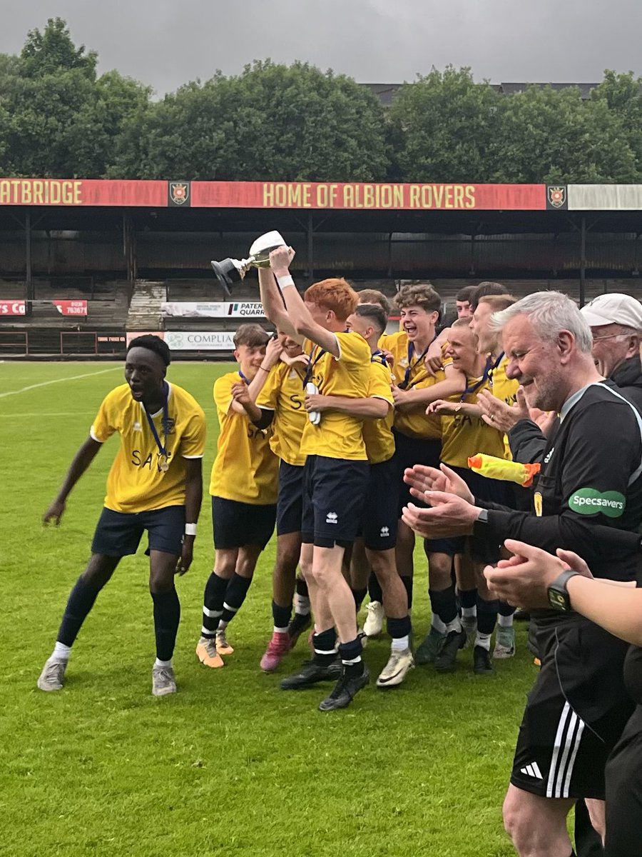 mr_downie's tweet photo. Congratulations to @StAndrewsRCSec on winning the @GSFAfootball RS McColl Cup at @albionrovers this evening. Hard luck to @LourdesSec who were unfortunate to miss out on penalties after a really good, competitive final. https://t.co/1obOGAB0fT