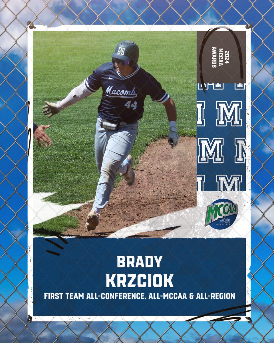 PLAYER OF THE YEAR 👀🔥

Might as well start off BIG TIME!! Congrats to sophomore first baseman <a href="/BradyKrzciok/">Brady Krzciok</a> for earning MCCAA Eastern Conference Player of the Year honors to go along with the following accolades: 

🔷 All-Region
🔷 All-MCCAA
🔷 First Team All-Conference