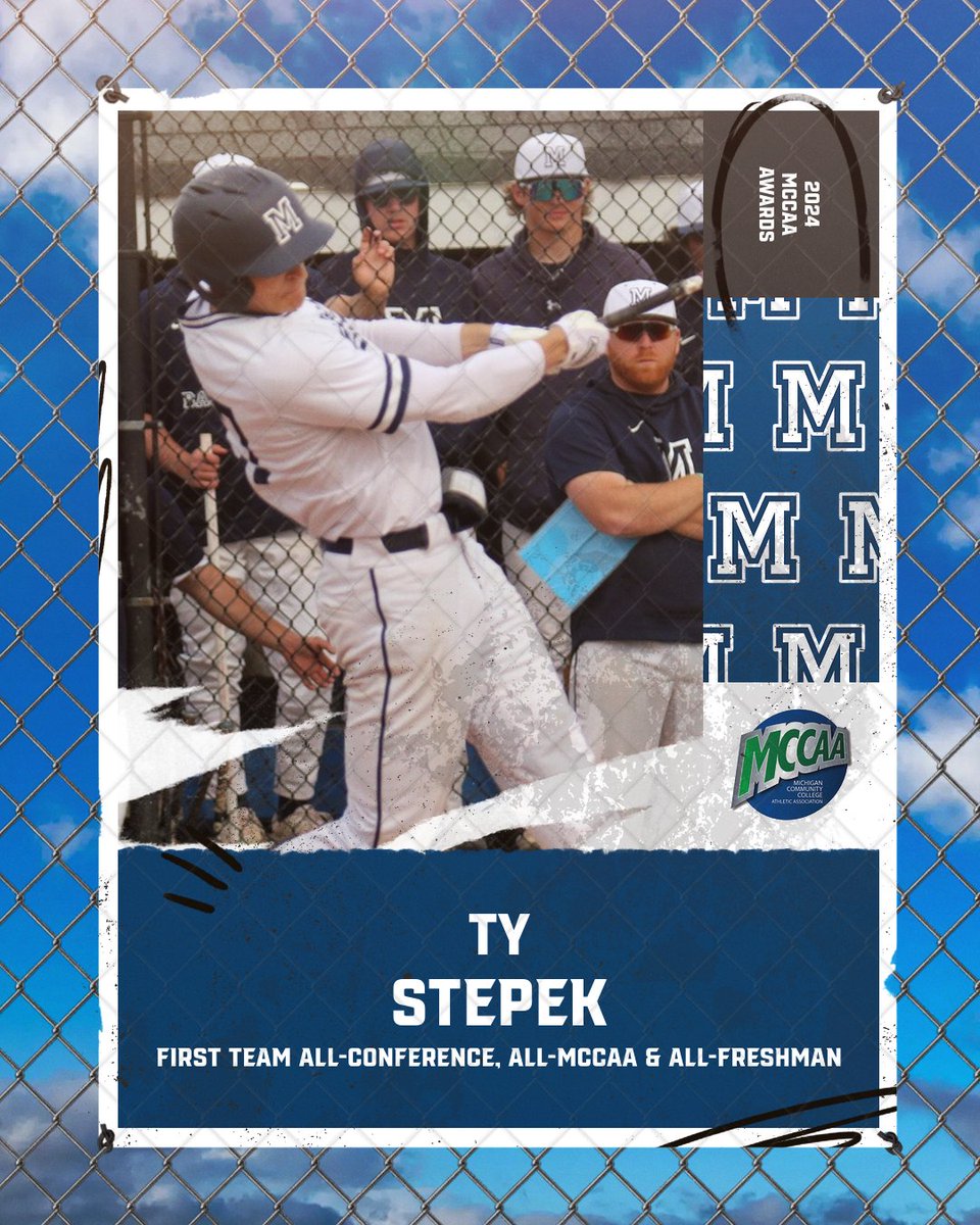 FIRST TEAM! 💪

Redshirt freshman DH/OF <a href="/Tystepek41/">ty.stepek</a> caps off a great first season at Macomb with the following honors: 

🔷 First Team All-Conference
🔷 All-Region
🔷 All-MCCAA
🔷 All-Freshman Team