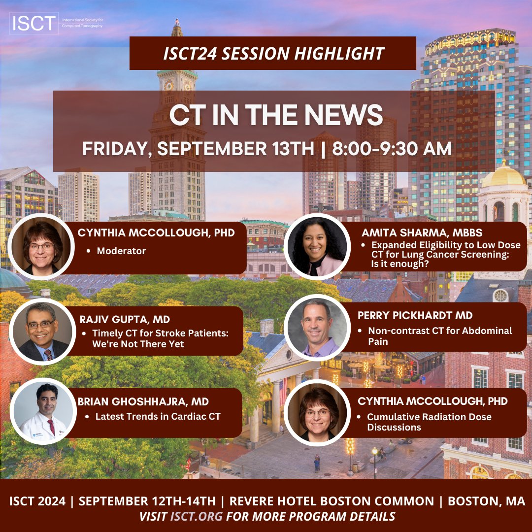 Exciting session alert at #ISCT24 in Boston! Join us to explore the latest advancements in CT, from stroke and cardiac care to lung cancer screening and abdominal pain. Don’t miss the insightful discussions on cumulative radiation doses! isct.org/isct-2024 #Radiology #Radres