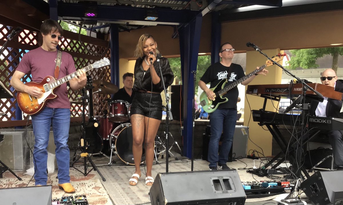 Awesome way to start a holiday weekend Sunday morning is with three freaking fun sets of covers across multiple genres by The @SamKuusistoBand with guest vocalist Bree Turner at Dino’s Gyros patio @dinosfresh at this year's Kick-off to Summer at the @MnStateFair Grounds.